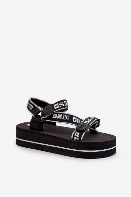 Damessandalen met platform Big Star NN274A525 zwarte kleur Damessandalen met platform Big Star NN274A525 zwarte kleur