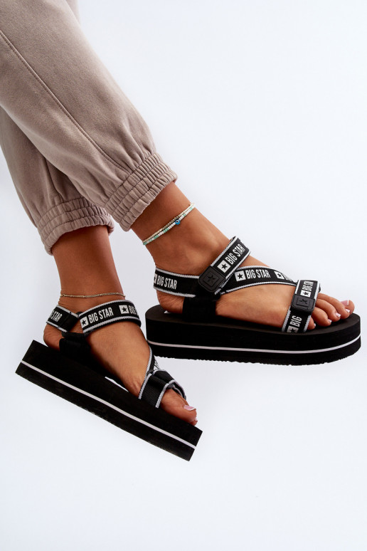 Damessandalen met platform Big Star NN274A525 zwarte kleur Damessandalen met platform Big Star NN274A525 zwarte kleur