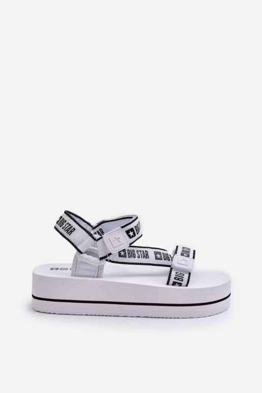 Damessandalen met platform Big Star NN274A526 witte kleur Damessandalen met platform Big Star NN274A526 witte kleur