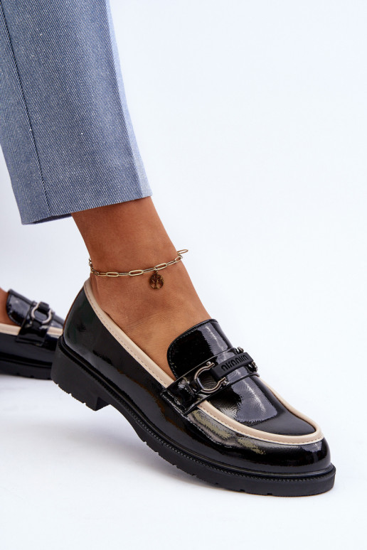 Dameslakschoenen Mocassins S.Barski HY336A zwarte kleur Dameslakschoenen Mocassins S.Barski HY336A zwarte kleur