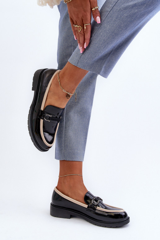 Dameslakschoenen Mocassins S.Barski HY336A zwarte kleur Dameslakschoenen Mocassins S.Barski HY336A zwarte kleur