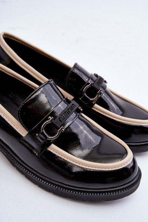 Dameslakschoenen Mocassins S.Barski HY336A zwarte kleur Dameslakschoenen Mocassins S.Barski HY336A zwarte kleur