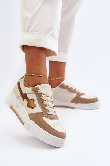 Sneakers model schoenen met platform beige Zeparine
