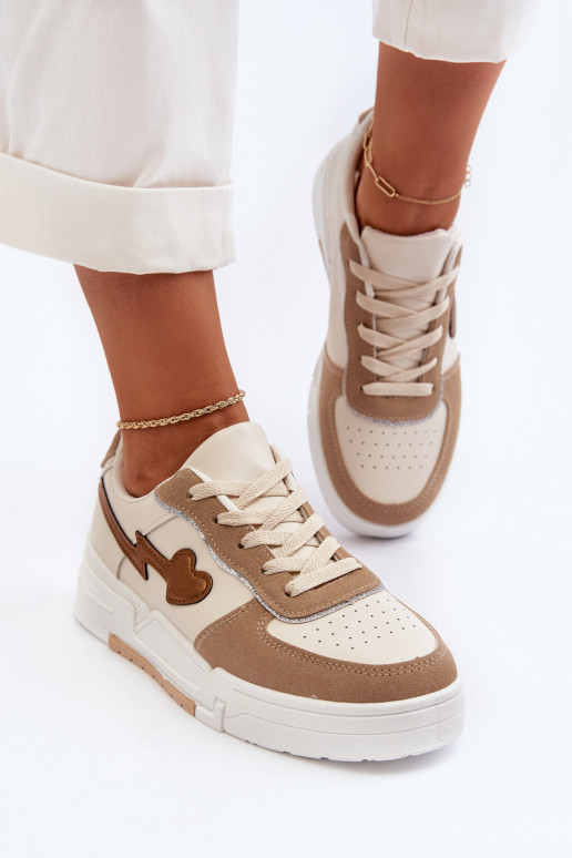 Sneakers model schoenen met platform beige Zeparine