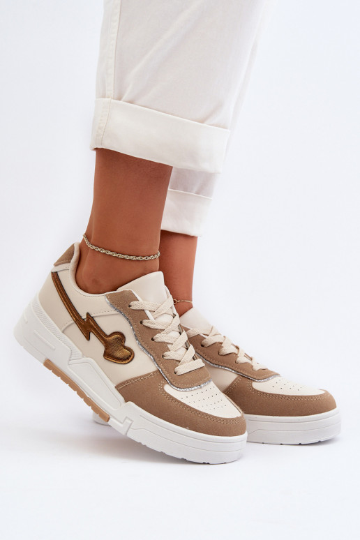 Sneakers model schoenen met platform beige Zeparine