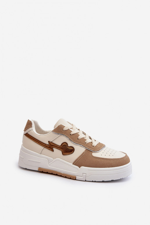 Sneakers model schoenen met platform beige Zeparine