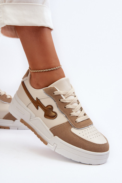 Sneakers model schoenen met platform beige Zeparine