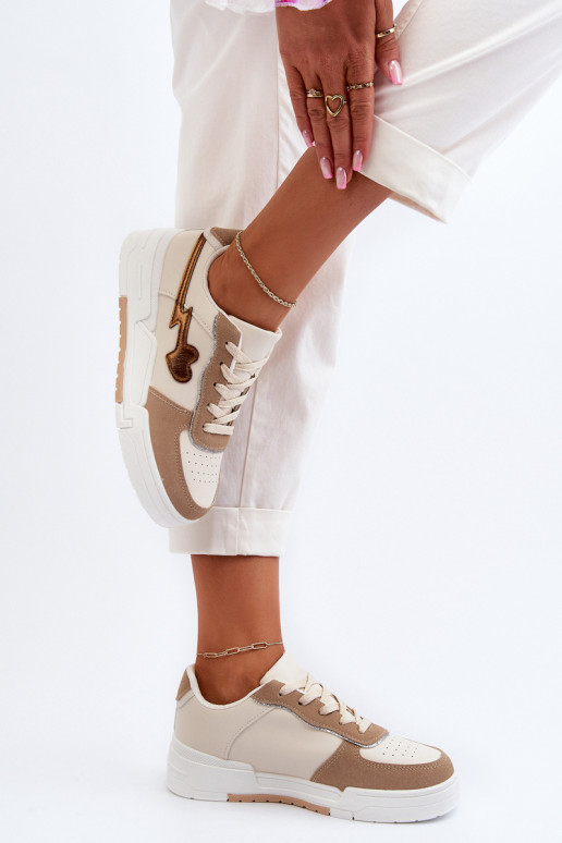 Sneakers model schoenen met platform beige Zeparine