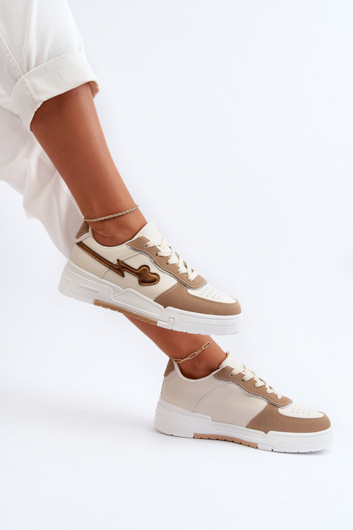 Sneakers model schoenen met platform beige Zeparine