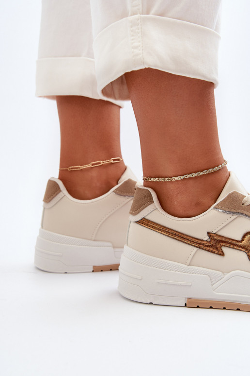 Sneakers model schoenen met platform beige Zeparine