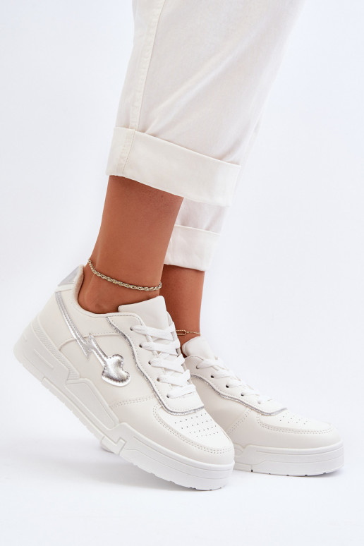 Sneakers model schoenen met plateau in witte kleur Zeparine