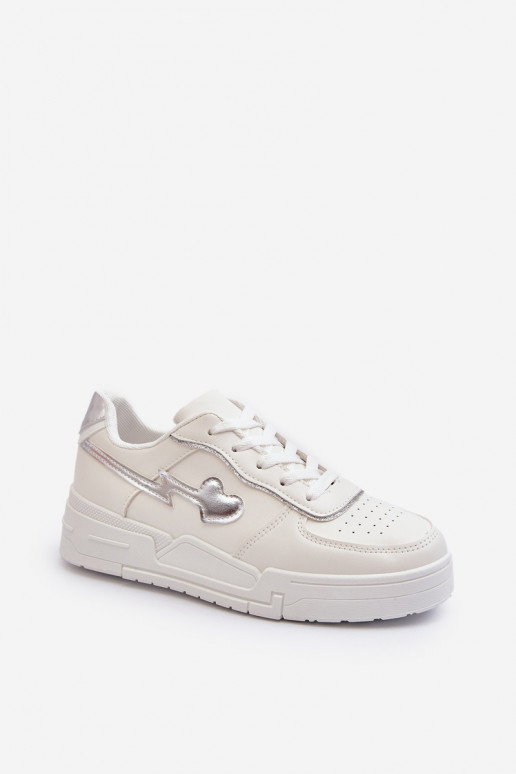 Sneakers model schoenen met plateau in witte kleur Zeparine