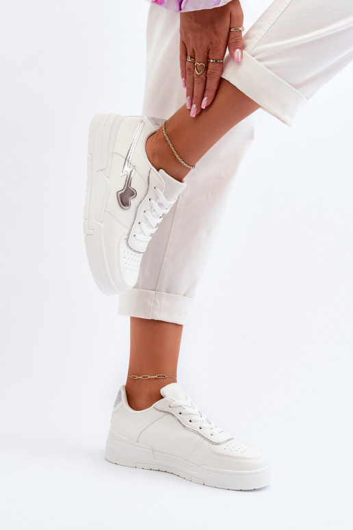 Sneakers model schoenen met plateau in witte kleur Zeparine