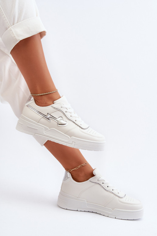 Sneakers model schoenen met plateau in witte kleur Zeparine