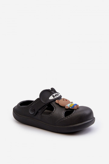 Slippers Kinderen Lichte pantoffels met ornamenten zwarte kleur Opleja