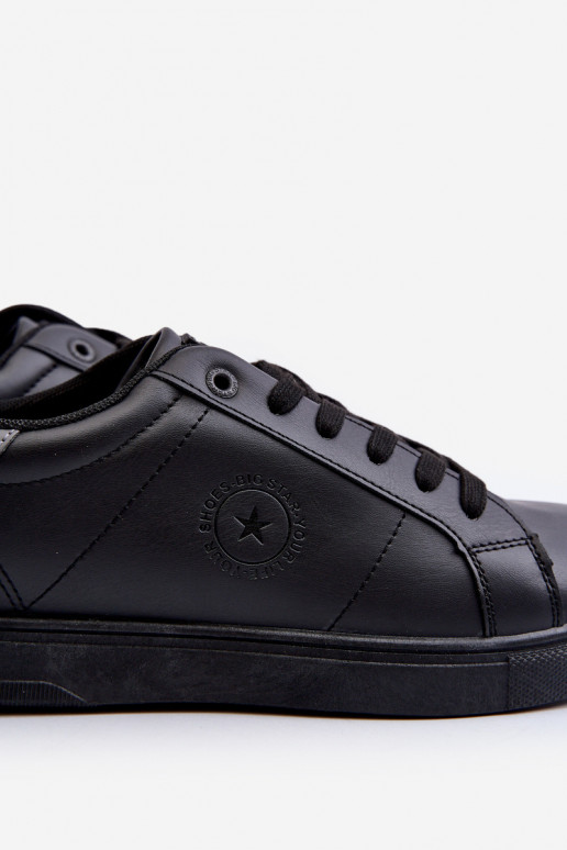 Casual herenschoenen gemaakt van ecoleer Big Star NN174284 zwarte kleur Casual herenschoenen gemaakt van ecoleer Big Star NN174284 zwarte kleur