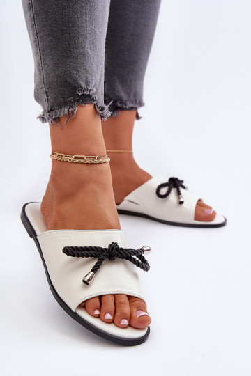 Dames slippers van kunstleer Big Star NN274067 witte kleur 2