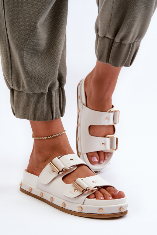 Damesslippers met plateau Big Star NN274081 wit Damesslippers met plateau Big Star NN274081 wit