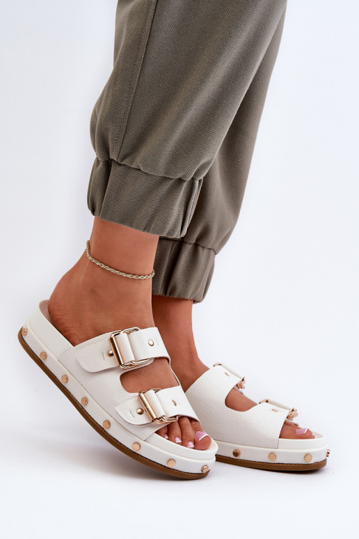 Damesslippers met plateau Big Star NN274081 wit Damesslippers met plateau Big Star NN274081 wit