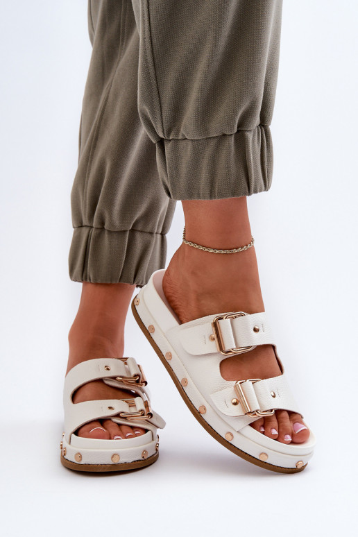 Damesslippers met plateau Big Star NN274081 wit Damesslippers met plateau Big Star NN274081 wit