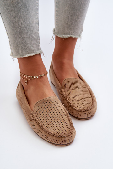 Elegante suède mocassins beige Ranica 2