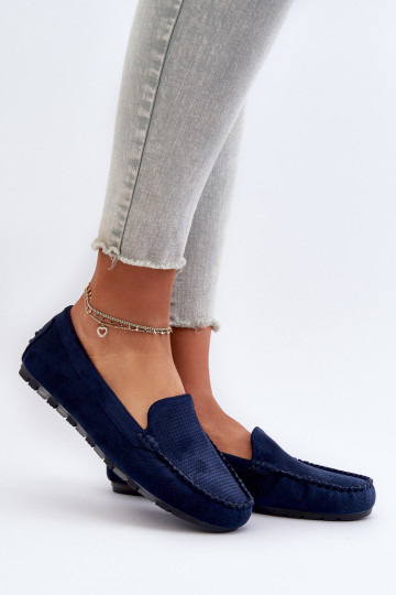 Elegante suède mocassins in donkerblauwe kleur Ranica