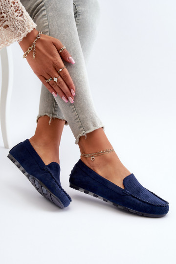Elegante suède mocassins in donkerblauwe kleur Ranica 2