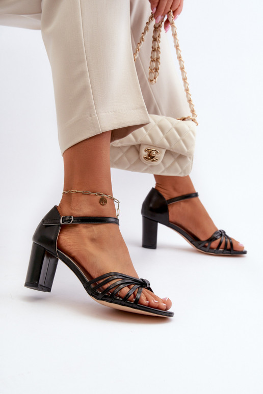 Damessandalen met hak in de kleur Pyrrette zwart