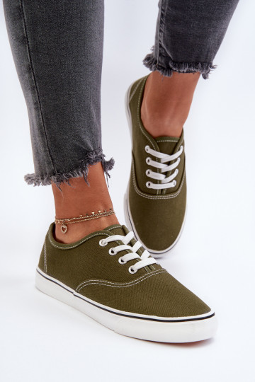 Sneakers Klassiek model sneakers in kaki kleur Olvali