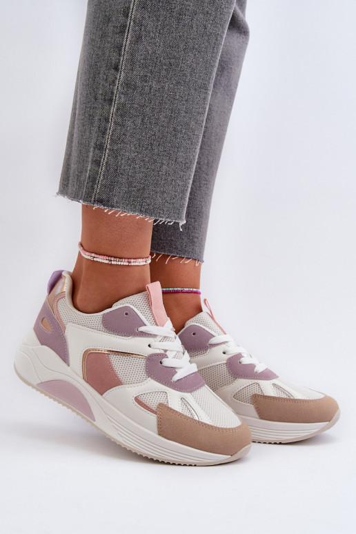 Sneakers model schoenen met een platform Paarse kleur Lenivia Sneakers model schoenen met een platform Paarse kleur Lenivia