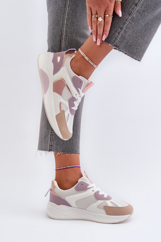 Sneakers model schoenen met een platform Paarse kleur Lenivia Sneakers model schoenen met een platform Paarse kleur Lenivia