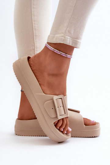 Big Star NN274A666 lichte platformsandalen met gespen beige 2