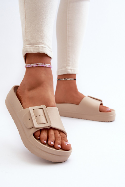 Big Star NN274A666 lichte platformsandalen met gespen beige Big Star NN274A666 lichte platformsandalen met gespen beige