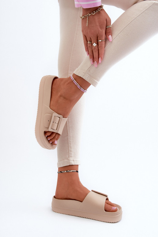 Big Star NN274A666 lichte platformsandalen met gespen beige Big Star NN274A666 lichte platformsandalen met gespen beige