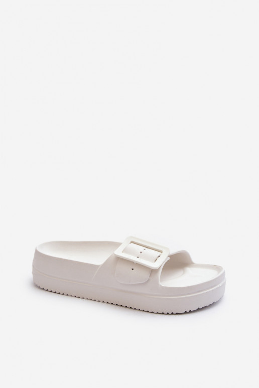 Lichte slippers met gespplatform Big Star NN274A661 witte kleur