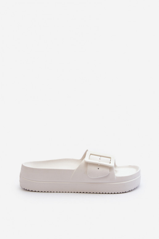 Lichte slippers met gespplatform Big Star NN274A661 witte kleur