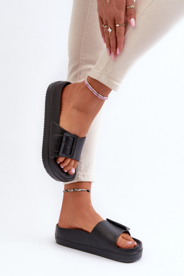 Lichte teenslippers met gespplatform Big Star NN274A662 zwart 2