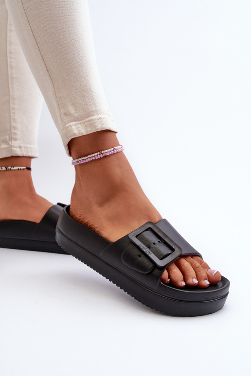 Lichte teenslippers met gespplatform Big Star NN274A662 zwart Lichte teenslippers met gespplatform Big Star NN274A662 zwart