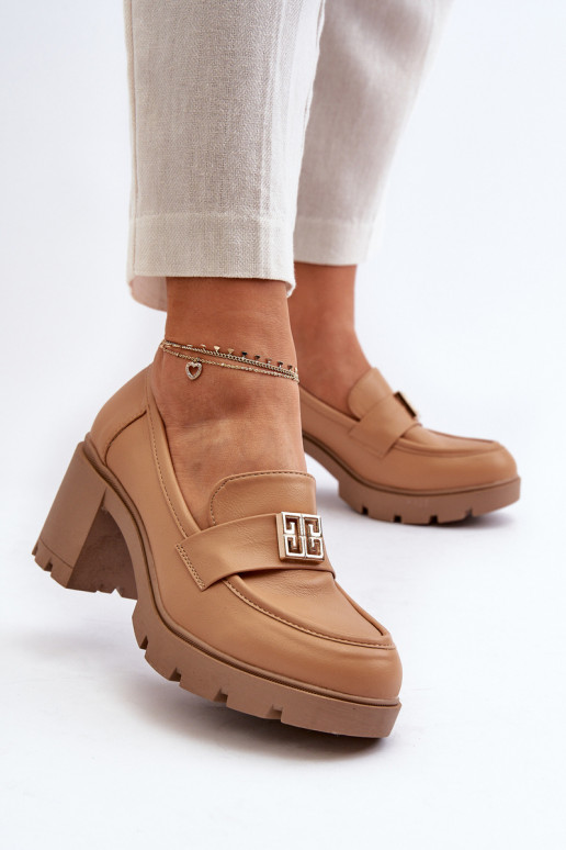 laarzen met brede hak met ornamenten in de bruine kleur Ranunca