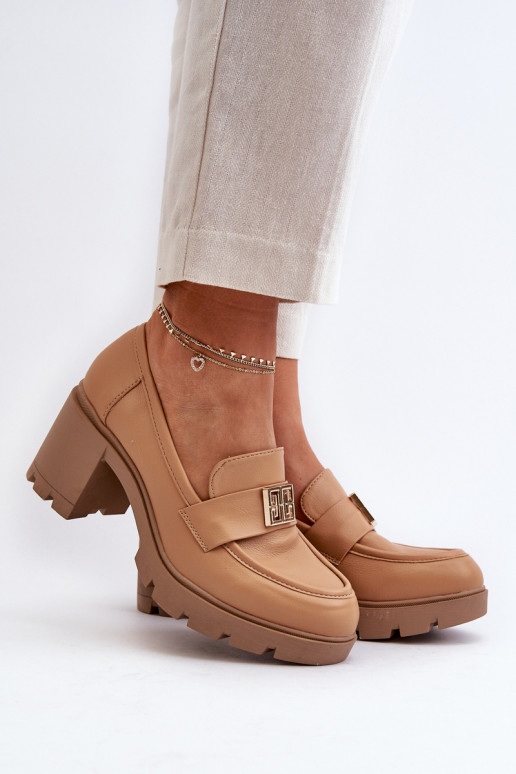 laarzen met brede hak met ornamenten in de bruine kleur Ranunca