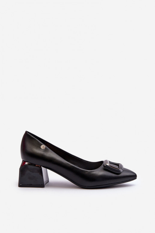 Schoenen met hakken Klocku met ornamenten Eko zwarte kleur Sarala Schoenen met hakken Klocku met ornamenten Eko zwarte kleur Sarala