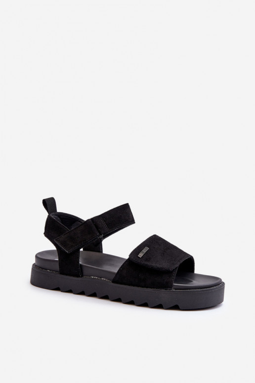 Suède sandalen met plateau Big Star NN274700 zwart