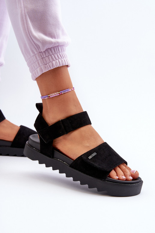 Suède sandalen met plateau Big Star NN274700 zwart