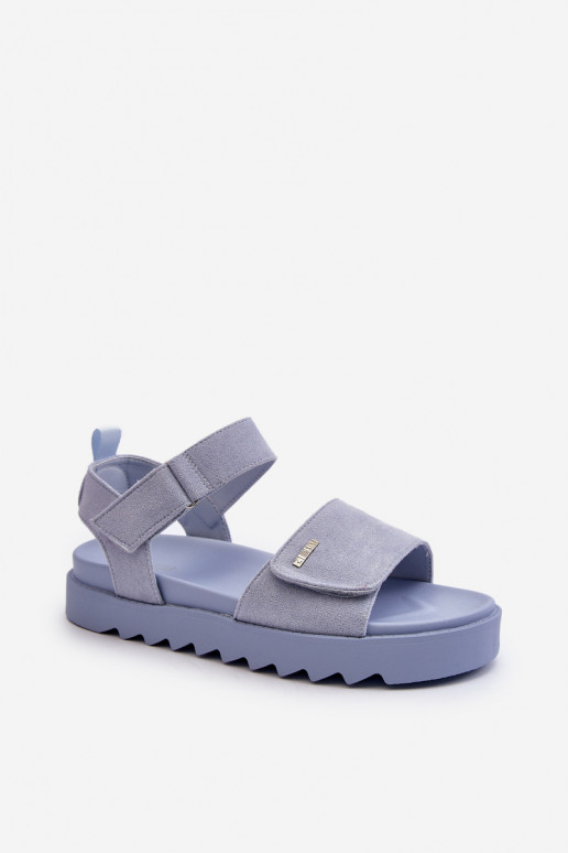 Suède sandalen met plateau Big Star NN274706 blauw