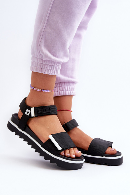 Damessandalen met platform Big Star NN274778 zwarte kleur Damessandalen met platform Big Star NN274778 zwarte kleur