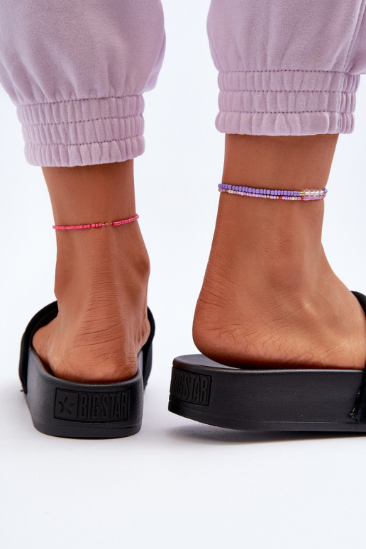 Slippers met een platform gemaakt van suède Big Star NN274A670 zwarte kleur