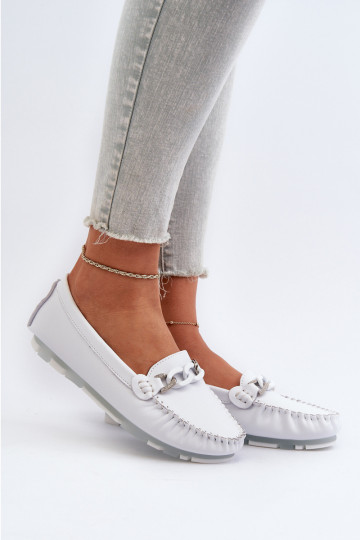 damesmocassins met ornamenten witte kleur S.Barski LR339 2
