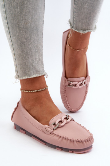 damesmocassins met ornamenten roze kleur S.Barski LR339