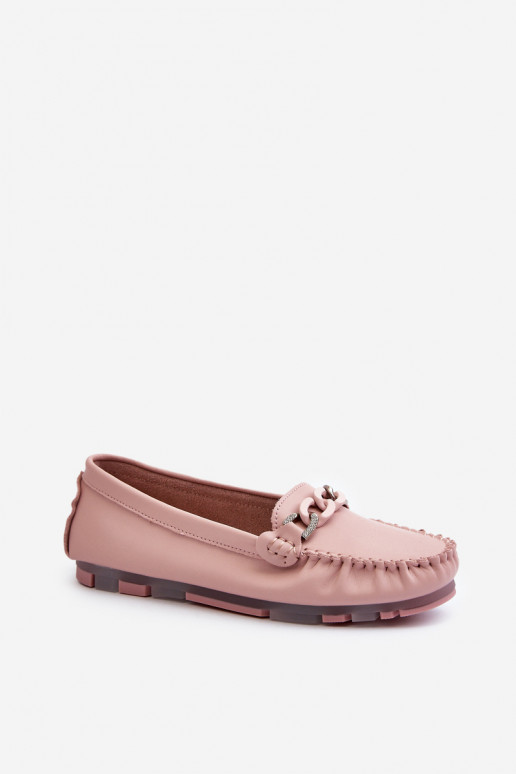 damesmocassins met ornamenten roze kleur S.Barski LR339 damesmocassins met ornamenten roze kleur S.Barski LR339