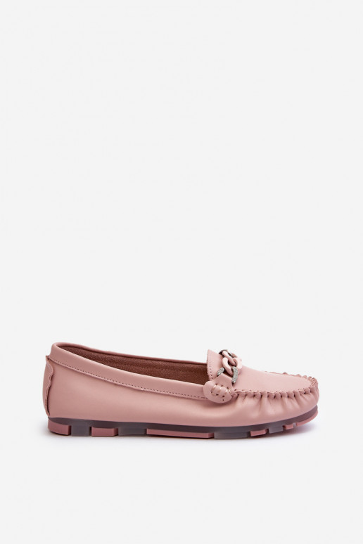 damesmocassins met ornamenten roze kleur S.Barski LR339 damesmocassins met ornamenten roze kleur S.Barski LR339